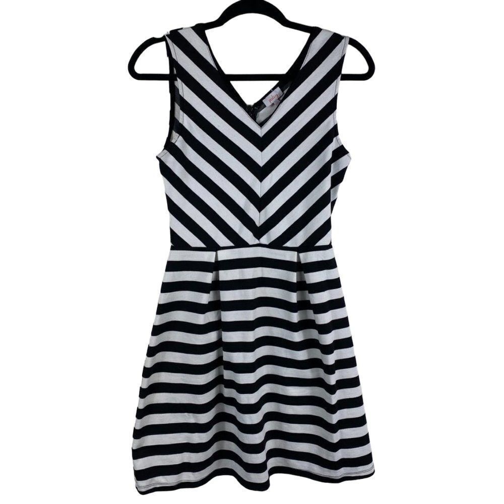 Pixley black and white stripped dress- size s